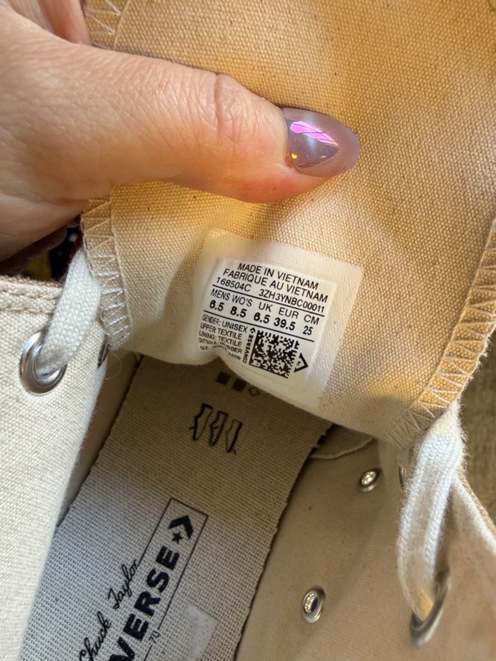 Converse High-Top Sneakers in Tan with White Accents - Picture 5 of 5